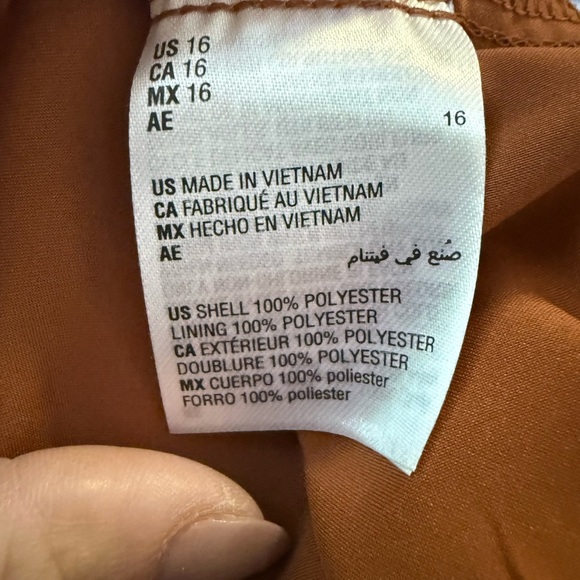 Alfani Rust Polka Dot Long Sleeve Dress - Picture 6 of 12